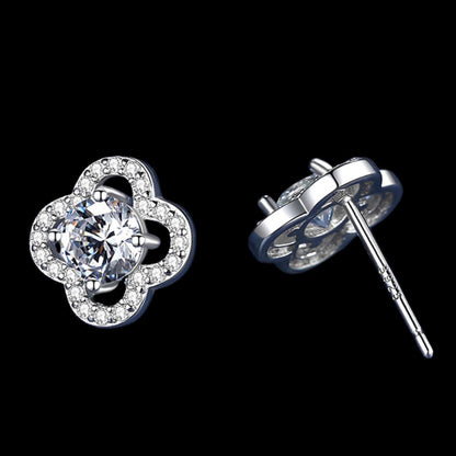 ALTAIR - Boucles d'oreilles Trèfles en Moissanite VVS1 - Argent 925 boucles d'oreilles Maison Brillance 