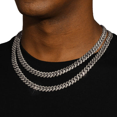 BETELGEUSE - Chaîne Cubaine 10 mm - Or Blanc - Maison Brillance