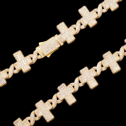 BOFOYX - Chaîne Torsadée avec Croix - Or - Maison Brillance