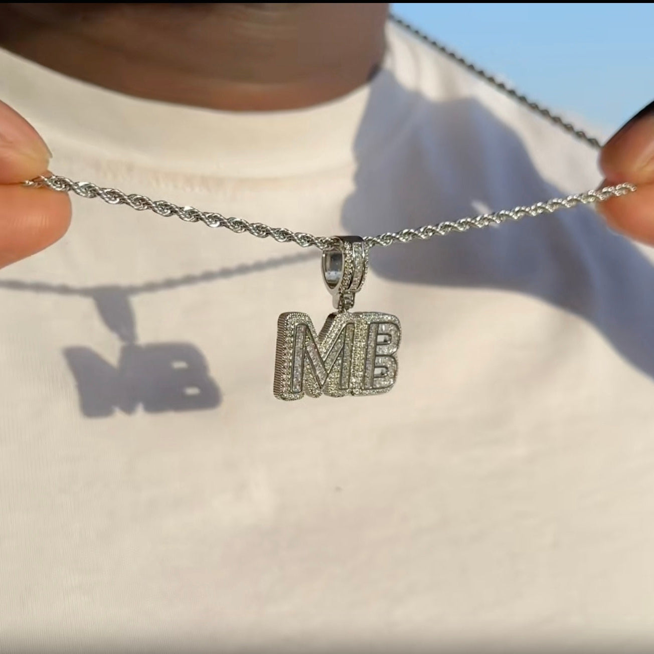 RIVARO - Chaîne Torsadée avec Pendentif Lettre Personnalisable Coupe Baguette - Or
