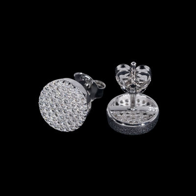 DENEB - Boucles d'oreilles rondes 10mm - Moissanite VVS1 Argent 925 - Maison Brillance