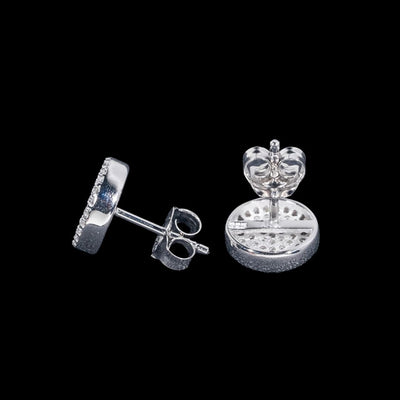 DENEB - Boucles d'oreilles rondes 10mm - Moissanite VVS1 Argent 925 - Maison Brillance