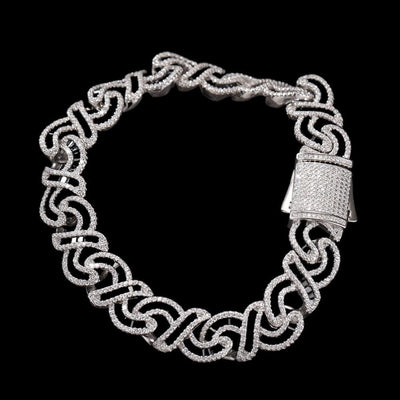 DORINY - Bracelet Cubain torsadée - Or blanc - Maison Brillance