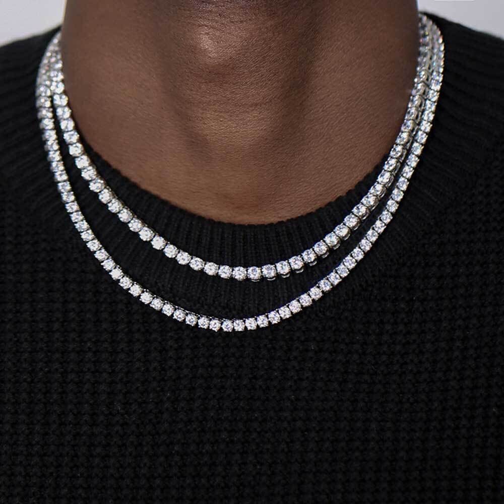 DROXY- Chaîne de Tennis - Or blanc collier Maison Brillance 