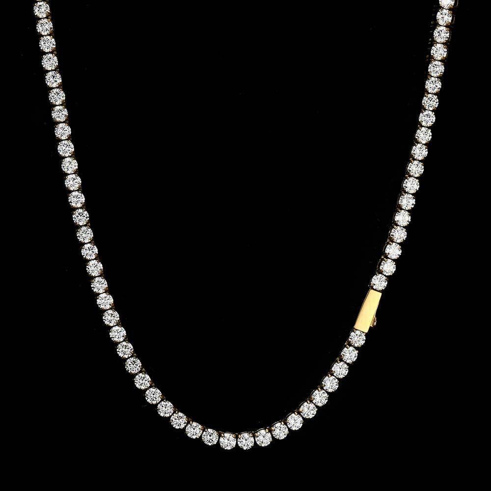 DROXY- Chaîne de Tennis - Or blanc collier Maison Brillance Or 40cm 3mm