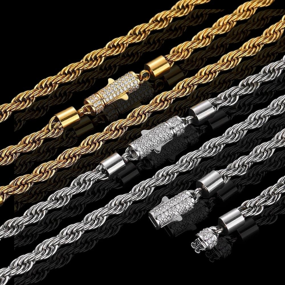 FALIS - Chaîne Rope 6mm - Acier inoxydable Bracelet Maison Brillance 