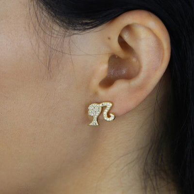 HORY - Boucle d'Oreilles Visage - Or - Maison Brillance