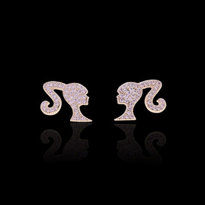 HORY - Boucle d'Oreilles Visage - Or rose - Maison Brillance