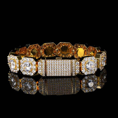 Hydra - Bracelet Cluster de Tennis 10 mm - Or - Maison Brillance