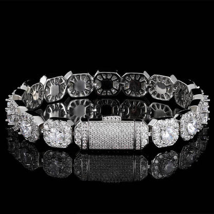 Hydra - Bracelet Cluster de Tennis - Or blanc Bracelet Maison Brillance 