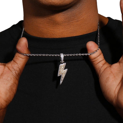 JOYA - Chaîne Torsadée avec Pendentif Éclair - Or - Maison Brillance