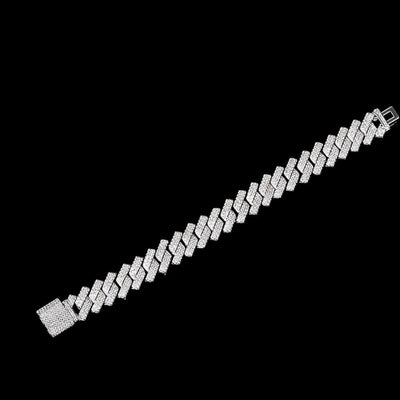 MIRA - Bracelet Cubain 14mm - Or Blanc - Maison Brillance