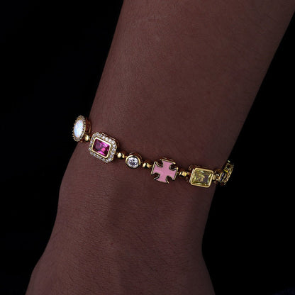 MOLMEX - Bracelet Coloré 10mm - Or Jaune - Maison Brillance