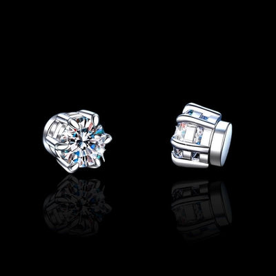 MONIX - Puces D’oreille Aimant 6,5 mm - Moissanite VVS1 Argent 925 - Maison Brillance