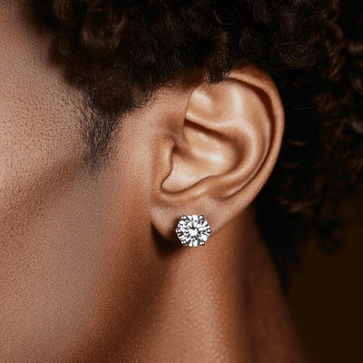 MONIX - Puces D’oreille Aimant 6,5 mm - Moissanite VVS1 Argent 925 - Maison Brillance