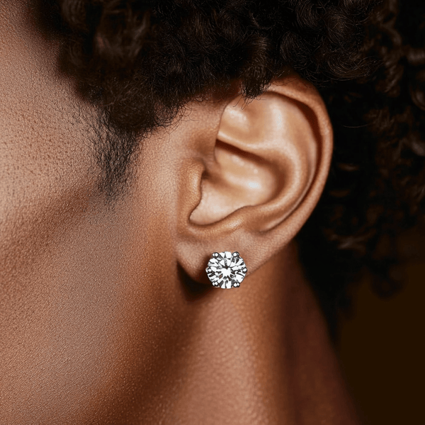 Hmzidz Boucles D'Oreilles Plume En Diamant Noir - Argent 925 Avec Zircon - Cadeau Élégant