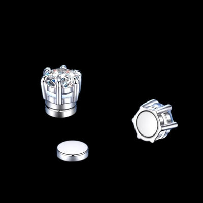 MONIX - Puces D’oreille Aimant 6,5 mm - Moissanite VVS1 Argent 925 - Maison Brillance