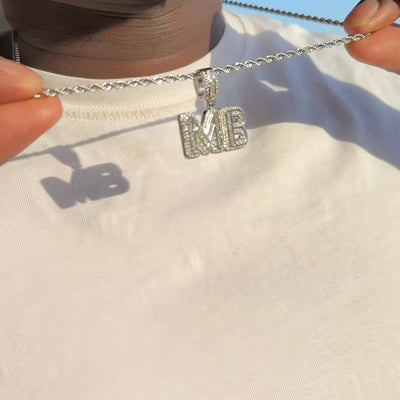 RIVARO - Chaîne Torsadée avec Pendentif Lettre Personnalisable Coupe Baguette - Or