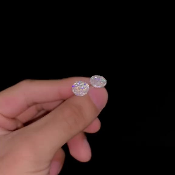 DENEB - Boucles d'oreilles rondes 10mm - Moissanite VVS1 Argent 925