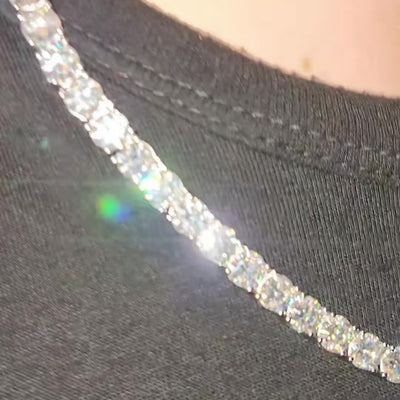 CELESTIA - Chaîne de Tennis 2 à 5 mm - Moissanite VVS1 Argent 925