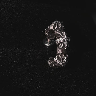 LYS ETERNAL – Boucles d’oreilles Anneaux 12 mm en Argent 925 Vieilli