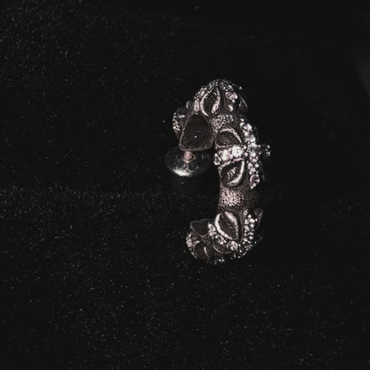 LYS ETERNAL – Boucles d’oreilles Anneaux 12 mm en Argent 925 Vieilli