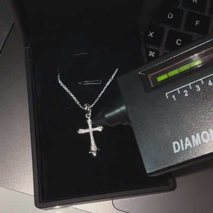 LUX OBSCURA – Collier Croix en Moissanite VVS1 et Argent 925