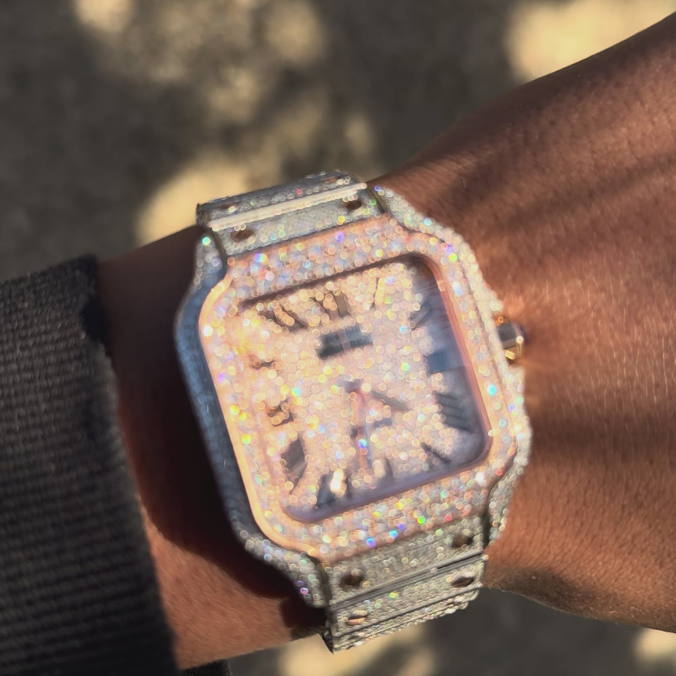 Charger la vidéo: NOCTIS - Montre Automatique FULL Moissanite VVS1