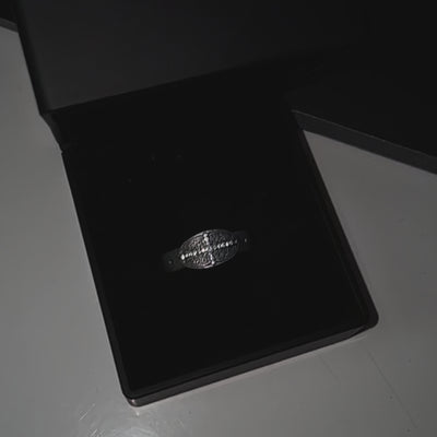 GOTH BELT – Bague Ceinture Croix en Moissanite VVS1 et Platine Vieilli