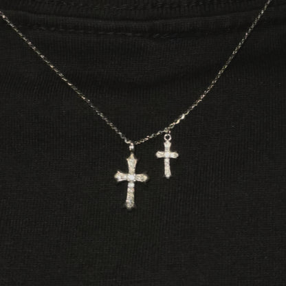 ETERNAL SHINE – Collier Double Croix en Argent 925