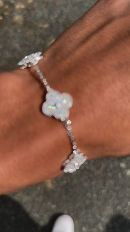 POLARIS - Bracelet Trèfle - Or blanc