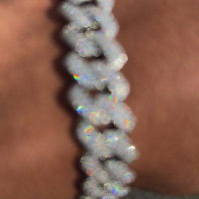 MIRA - Bracelet Cubain 14mm - Or Blanc