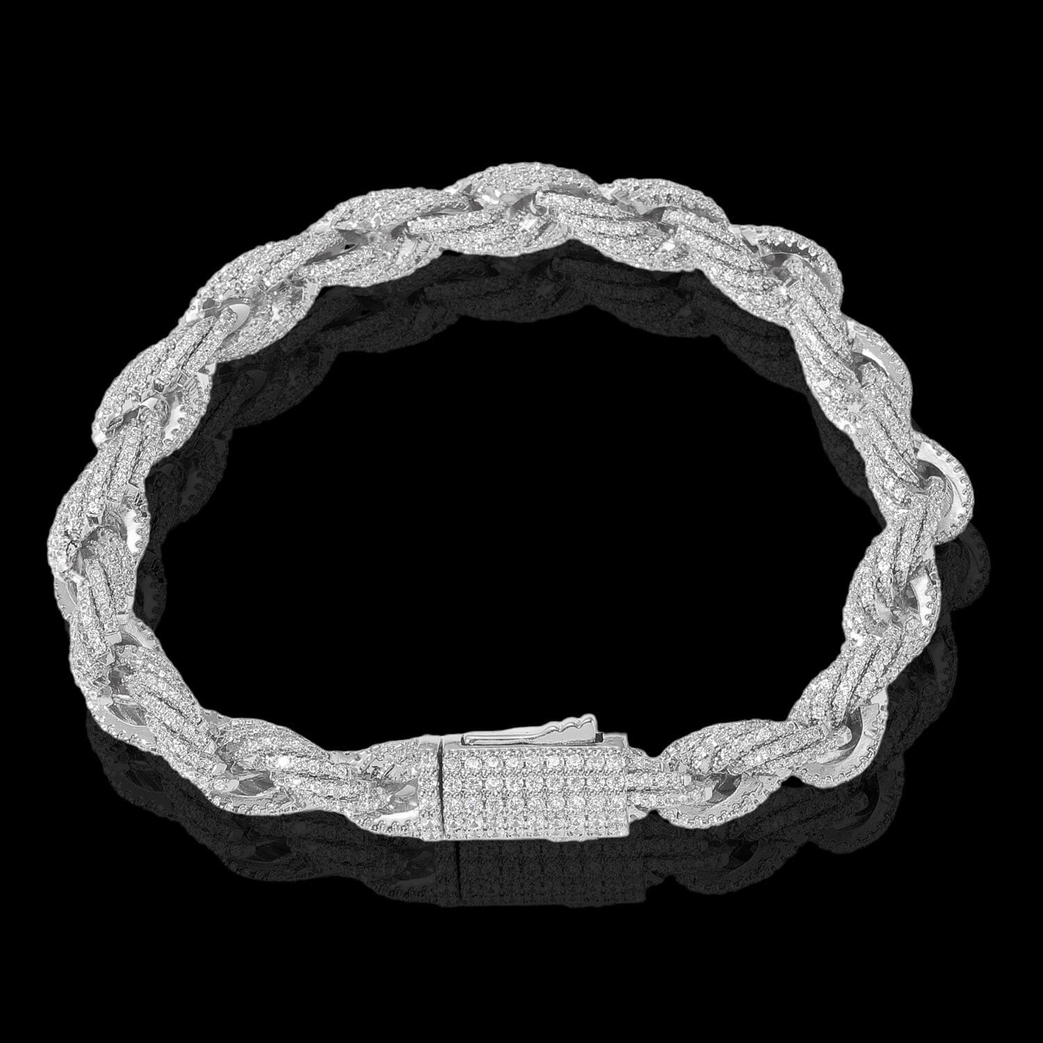 Ropis - Bracelet Rope 8mm - Or blanc Bracelet Maison Brillance 18cm bracelet 