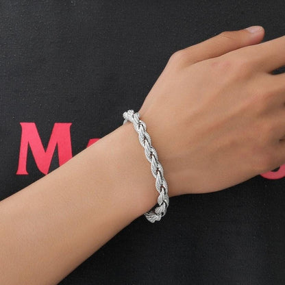 Ropis - Bracelet Rope 8mm - Or blanc Bracelet Maison Brillance 