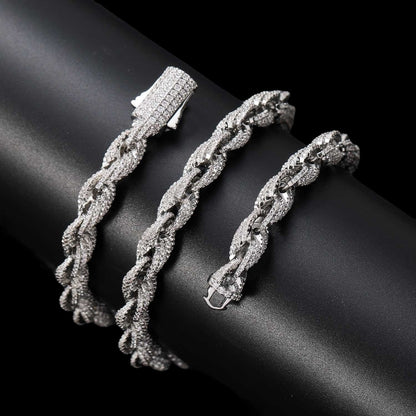 Ropis - Bracelet Rope 8mm - Or blanc Bracelet Maison Brillance 