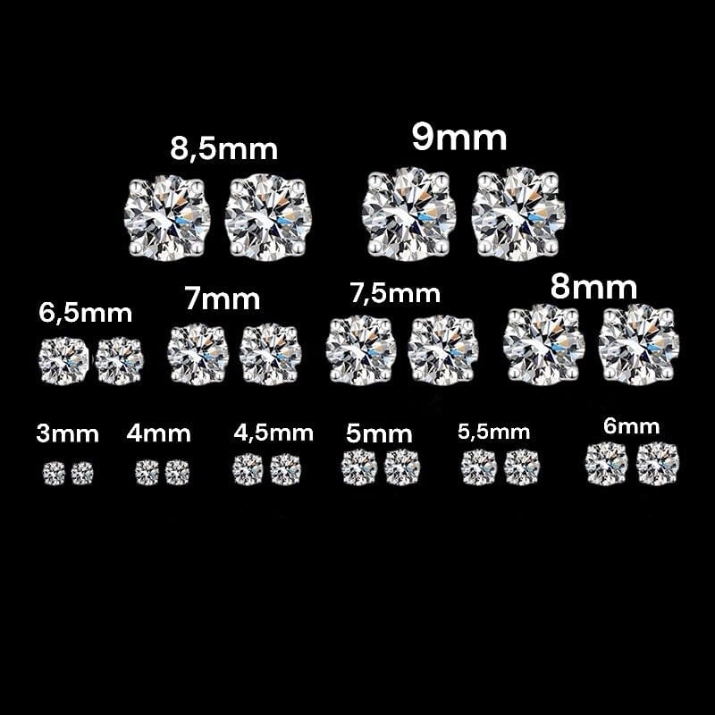 SIRIUS - Puces d'Oreilles - Moissanite VVS1 Argent 925 Maison Brillance 