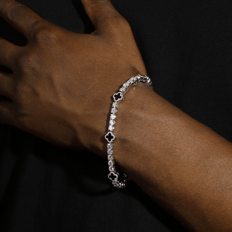 STARY - Chaîne + Bracelet de Tennis étoile 4mm - Or