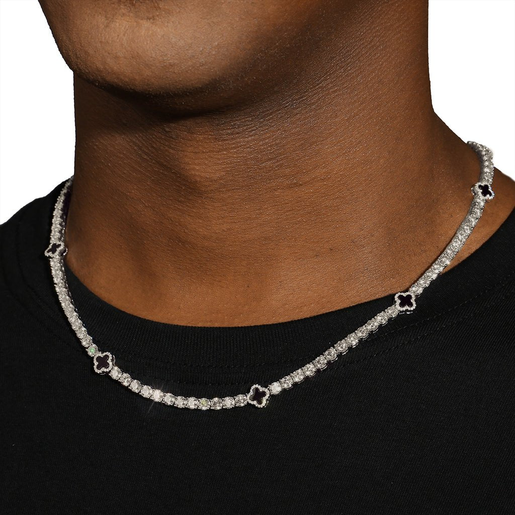 STARY - Chaîne + Bracelet de Tennis étoile 4mm - Or