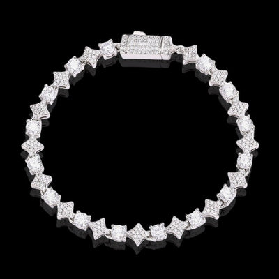 STURLYS - Bracelet Étoile 6mm - Or Blanc - Maison Brillance