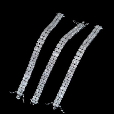 TOPYS - Bracelet de Tennis double 6mm - Or blanc - Maison Brillance