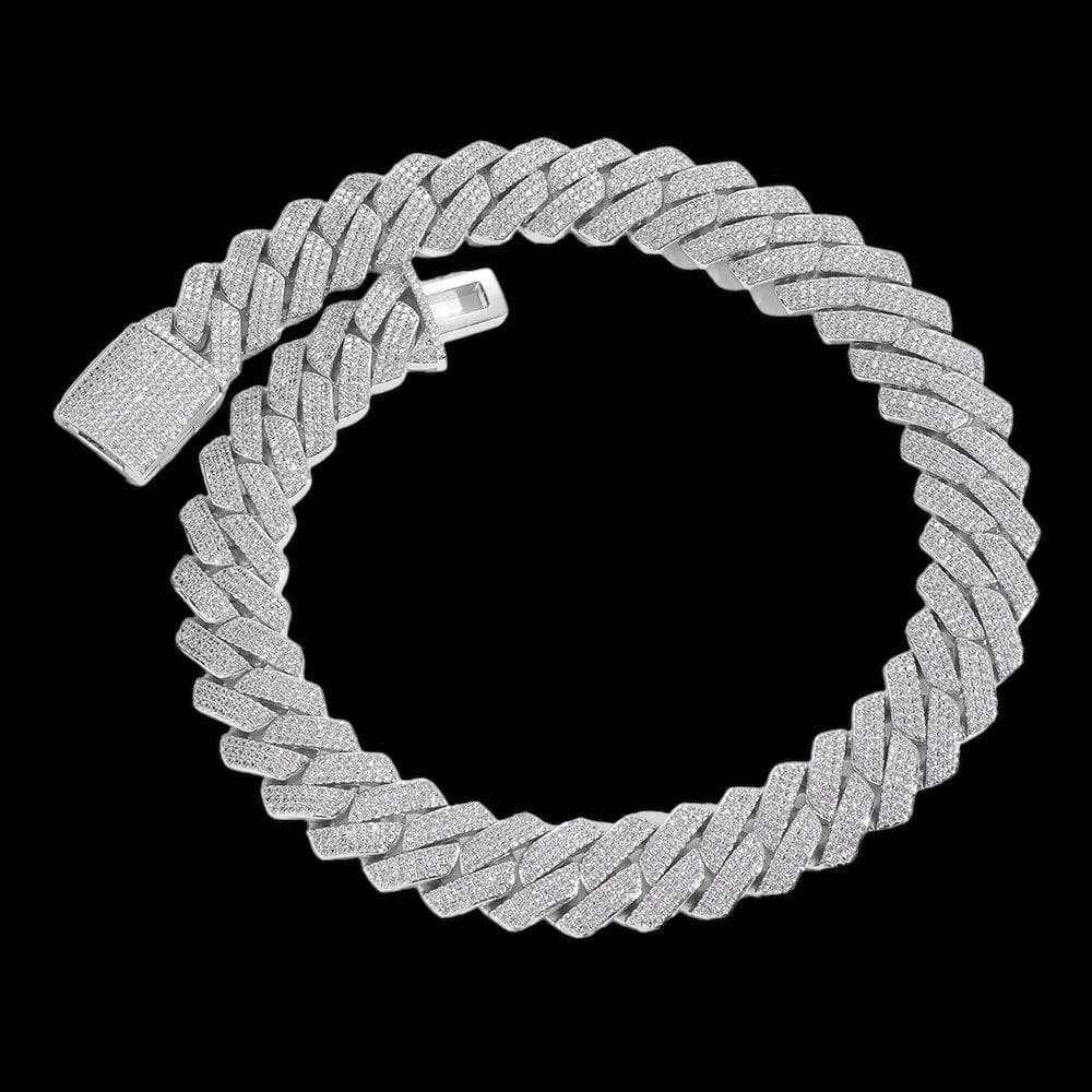 TYLAS - Chaîne Cubaine 2cm - Or blanc collier Maison Brillance 