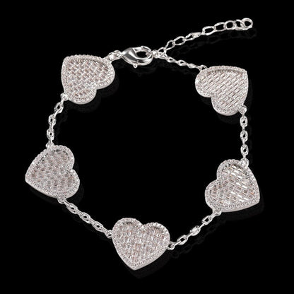 TYNOS - Bracelet Coeur - Or blanc - Maison Brillance