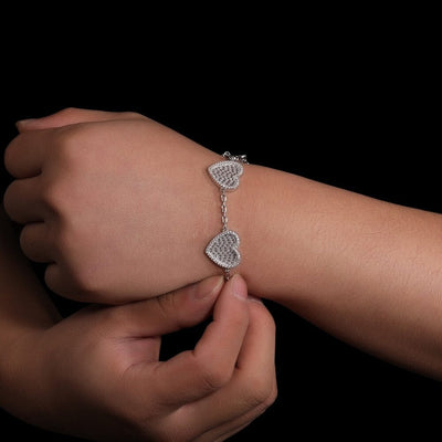 TYNOS - Bracelet Coeur - Or blanc - Maison Brillance
